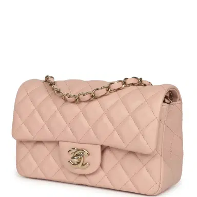 Chanel Chanel Mini Classic Rectangular Flap Bag Light Pink Lambskin Light Gold Hardware | Thumbnail 5 Chanel Chanel Mini Classic Rectangular Flap Bag Light Pink Lambskin Light Gold Hardware | Thumbnail 5