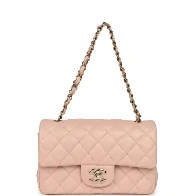 Chanel Chanel Mini Classic Rectangular Flap Bag Light Pink Lambskin Light Gold Hardware | Thumbnail 7 Chanel Chanel Mini Classic Rectangular Flap Bag Light Pink Lambskin Light Gold Hardware | Thumbnail 7