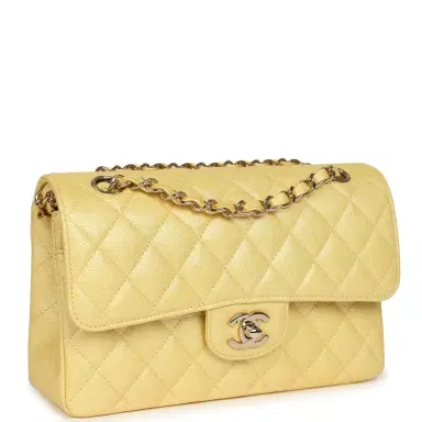 Chanel Chanel Small Classic Double Flap Bag Yellow Iridescent Caviar Light Gold Hardware | Thumbnail 2 Chanel Chanel Small Classic Double Flap Bag Yellow Iridescent Caviar Light Gold Hardware | Thumbnail 2