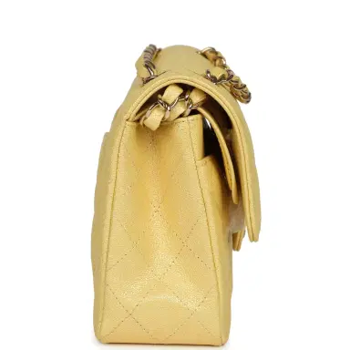 Chanel Chanel Small Classic Double Flap Bag Yellow Iridescent Caviar Light Gold Hardware | Thumbnail 3 Chanel Chanel Small Classic Double Flap Bag Yellow Iridescent Caviar Light Gold Hardware | Thumbnail 3