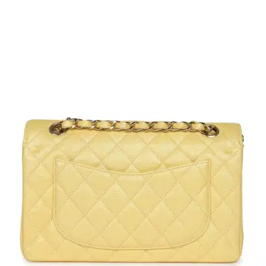 Chanel Chanel Small Classic Double Flap Bag Yellow Iridescent Caviar Light Gold Hardware | Thumbnail 4 Chanel Chanel Small Classic Double Flap Bag Yellow Iridescent Caviar Light Gold Hardware | Thumbnail 4