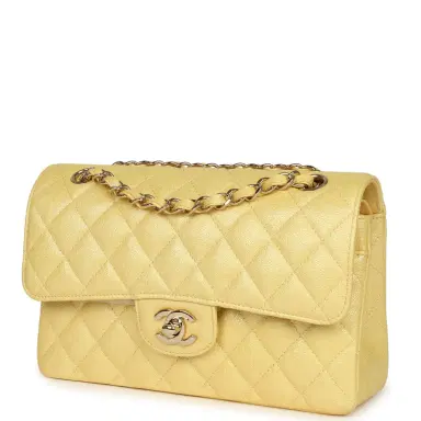 Chanel Chanel Small Classic Double Flap Bag Yellow Iridescent Caviar Light Gold Hardware | Thumbnail 5 Chanel Chanel Small Classic Double Flap Bag Yellow Iridescent Caviar Light Gold Hardware | Thumbnail 5