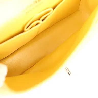 Chanel Chanel Small Classic Double Flap Bag Yellow Iridescent Caviar Light Gold Hardware | Thumbnail 10 Chanel Chanel Small Classic Double Flap Bag Yellow Iridescent Caviar Light Gold Hardware | Thumbnail 10