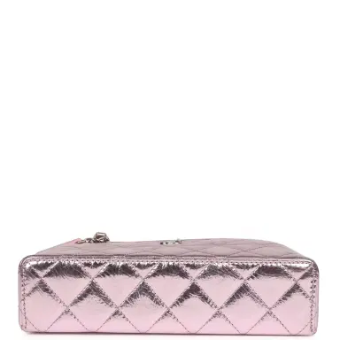 Chanel Chanel Trendy Top Handle Long Vanity Case with Chain Pink Metallic Calfskin Silver Hardware | Thumbnail 6 Chanel Chanel Trendy Top Handle Long Vanity Case with Chain Pink Metallic Calfskin Silver Hardware | Thumbnail 6