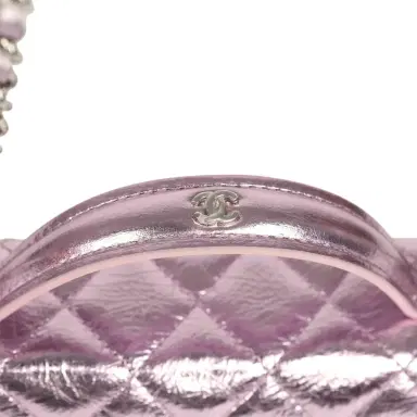 Chanel Chanel Trendy Top Handle Long Vanity Case with Chain Pink Metallic Calfskin Silver Hardware | Thumbnail 8 Chanel Chanel Trendy Top Handle Long Vanity Case with Chain Pink Metallic Calfskin Silver Hardware | Thumbnail 8
