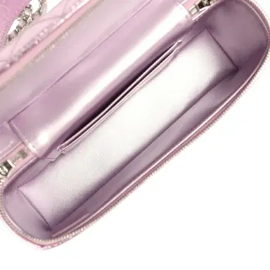 Chanel Chanel Trendy Top Handle Long Vanity Case with Chain Pink Metallic Calfskin Silver Hardware | Thumbnail 9 Chanel Chanel Trendy Top Handle Long Vanity Case with Chain Pink Metallic Calfskin Silver Hardware | Thumbnail 9