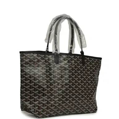 goyard Goyard Goyardine Black Saint Louis PM Tote Bag Palladium Hardware | Thumbnail 2 goyard Goyard Goyardine Black Saint Louis PM Tote Bag Palladium Hardware | Thumbnail 2
