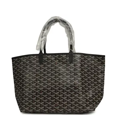 goyard Goyard Goyardine Black Saint Louis PM Tote Bag Palladium Hardware | Thumbnail 4 goyard Goyard Goyardine Black Saint Louis PM Tote Bag Palladium Hardware | Thumbnail 4