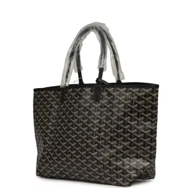 goyard Goyard Goyardine Black Saint Louis PM Tote Bag Palladium Hardware | Thumbnail 5 goyard Goyard Goyardine Black Saint Louis PM Tote Bag Palladium Hardware | Thumbnail 5
