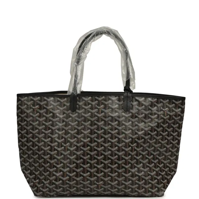Goyard Goyardine Black Saint Louis PM Tote Bag Palladium Hardware Goyard Goyardine Black Saint Louis PM Tote Bag Palladium Hardware