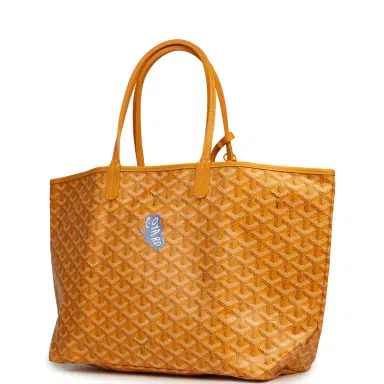 goyard Goyard Goyardine Yellow Hand Painted "Butterfly" Saint Louis PM Tote Palladium Hardware | Thumbnail 5 goyard Goyard Goyardine Yellow Hand Painted "Butterfly" Saint Louis PM Tote Palladium Hardware | Thumbnail 5