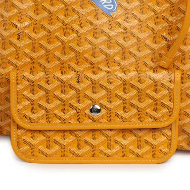 goyard Goyard Goyardine Yellow Hand Painted "Butterfly" Saint Louis PM Tote Palladium Hardware | Thumbnail 7 goyard Goyard Goyardine Yellow Hand Painted "Butterfly" Saint Louis PM Tote Palladium Hardware | Thumbnail 7