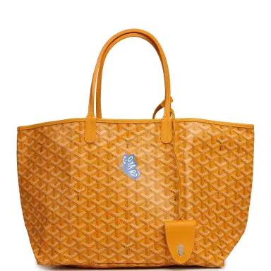 goyard Goyard Goyardine Yellow Hand Painted "Butterfly" Saint Louis PM Tote Palladium Hardware | Thumbnail 1 goyard Goyard Goyardine Yellow Hand Painted "Butterfly" Saint Louis PM Tote Palladium Hardware | Thumbnail 1