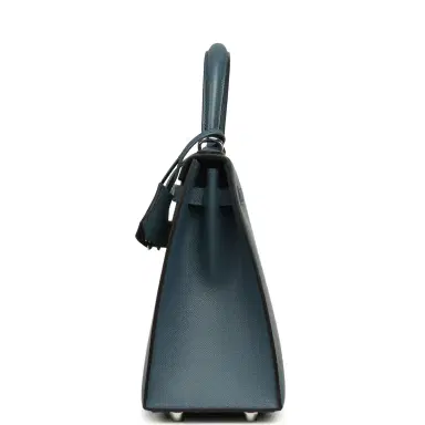 HERMÈS Hermes Kelly Sellier 25 Bleu Tempette Madame Palladium Hardware | Thumbnail 3 HERMÈS Hermes Kelly Sellier 25 Bleu Tempette Madame Palladium Hardware | Thumbnail 3