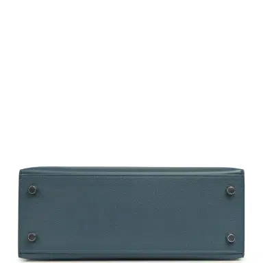 HERMÈS Hermes Kelly Sellier 25 Bleu Tempette Madame Palladium Hardware | Thumbnail 6 HERMÈS Hermes Kelly Sellier 25 Bleu Tempette Madame Palladium Hardware | Thumbnail 6