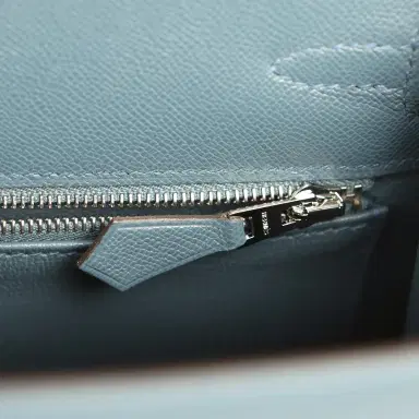 HERMÈS Hermes Kelly Sellier 25 Bleu Tempette Madame Palladium Hardware | Thumbnail 9 HERMÈS Hermes Kelly Sellier 25 Bleu Tempette Madame Palladium Hardware | Thumbnail 9