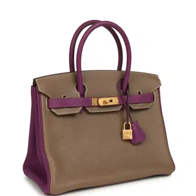 HERMÈS Hermes Special Order (HSS) Birkin 30 Etoupe, Anemone Togo Brushed Gold Hardware | Thumbnail 2 HERMÈS Hermes Special Order (HSS) Birkin 30 Etoupe, Anemone Togo Brushed Gold Hardware | Thumbnail 2