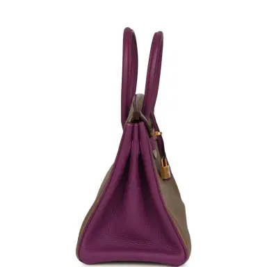 HERMÈS Hermes Special Order (HSS) Birkin 30 Etoupe, Anemone Togo Brushed Gold Hardware | Thumbnail 3 HERMÈS Hermes Special Order (HSS) Birkin 30 Etoupe, Anemone Togo Brushed Gold Hardware | Thumbnail 3