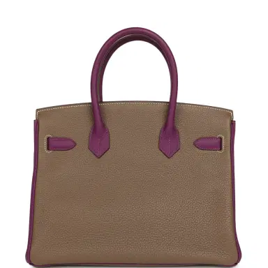 HERMÈS Hermes Special Order (HSS) Birkin 30 Etoupe, Anemone Togo Brushed Gold Hardware | Thumbnail 4 HERMÈS Hermes Special Order (HSS) Birkin 30 Etoupe, Anemone Togo Brushed Gold Hardware | Thumbnail 4