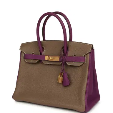 HERMÈS Hermes Special Order (HSS) Birkin 30 Etoupe, Anemone Togo Brushed Gold Hardware | Thumbnail 5 HERMÈS Hermes Special Order (HSS) Birkin 30 Etoupe, Anemone Togo Brushed Gold Hardware | Thumbnail 5