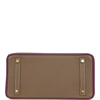 HERMÈS Hermes Special Order (HSS) Birkin 30 Etoupe, Anemone Togo Brushed Gold Hardware | Thumbnail 6 HERMÈS Hermes Special Order (HSS) Birkin 30 Etoupe, Anemone Togo Brushed Gold Hardware | Thumbnail 6