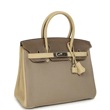 Madison Avenue Couture Pre-owned Hermes Special Order (HSS) Birkin 30 Gris Tourterelle, Etoupe, Parchemin Togo Palladium Hardware | Thumbnail 2 Madison Avenue Couture Pre-owned Hermes Special Order (HSS) Birkin 30 Gris Tourterelle, Etoupe, Parchemin Togo Palladium Hardware | Thumbnail 2