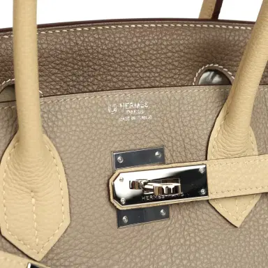 Madison Avenue Couture Pre-owned Hermes Special Order (HSS) Birkin 30 Gris Tourterelle, Etoupe, Parchemin Togo Palladium Hardware | Thumbnail 7 Madison Avenue Couture Pre-owned Hermes Special Order (HSS) Birkin 30 Gris Tourterelle, Etoupe, Parchemin Togo Palladium Hardware | Thumbnail 7