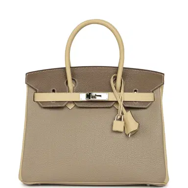Madison Avenue Couture Pre-owned Hermes Special Order (HSS) Birkin 30 Gris Tourterelle, Etoupe, Parchemin Togo Palladium Hardware | Thumbnail 1 Madison Avenue Couture Pre-owned Hermes Special Order (HSS) Birkin 30 Gris Tourterelle, Etoupe, Parchemin Togo Palladium Hardware | Thumbnail 1