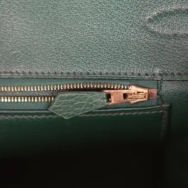 HERMÈS Vintage Hermes Birkin 35 Vert Anglais Ardennes Gold Hardware | Thumbnail 9 HERMÈS Vintage Hermes Birkin 35 Vert Anglais Ardennes Gold Hardware | Thumbnail 9