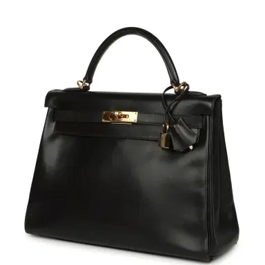 HERMÈS Vintage Hermes Kelly Retourne 32 Black Box Gold Hardware | Thumbnail 5 HERMÈS Vintage Hermes Kelly Retourne 32 Black Box Gold Hardware | Thumbnail 5