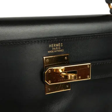 HERMÈS Vintage Hermes Kelly Retourne 32 Black Box Gold Hardware | Thumbnail 7 HERMÈS Vintage Hermes Kelly Retourne 32 Black Box Gold Hardware | Thumbnail 7
