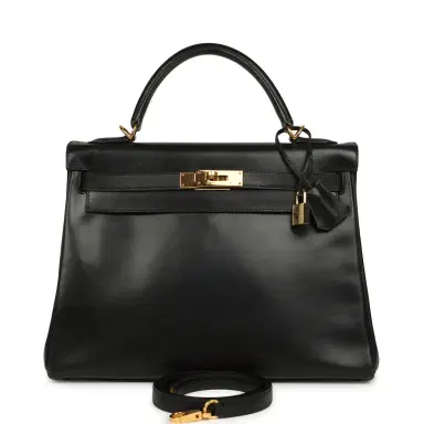 HERMÈS Vintage Hermes Kelly Retourne 32 Black Box Gold Hardware | Thumbnail 1 HERMÈS Vintage Hermes Kelly Retourne 32 Black Box Gold Hardware | Thumbnail 1