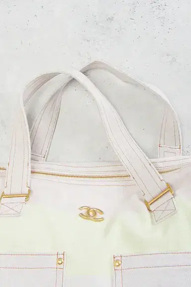 chanel Chanel Denim Double Pocket Tote Bag | Thumbnail 8 chanel Chanel Denim Double Pocket Tote Bag | Thumbnail 8