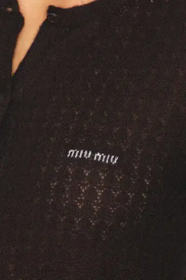Miu Miu Cashmere Silk Pizzo Cardigan | Thumbnail 5 Miu Miu Cashmere Silk Pizzo Cardigan | Thumbnail 5