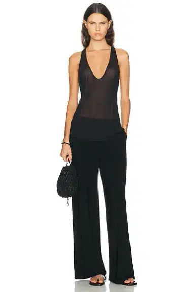 Norma Kamali Flat Front Wide Pant | Thumbnail 5 Norma Kamali Flat Front Wide Pant | Thumbnail 5