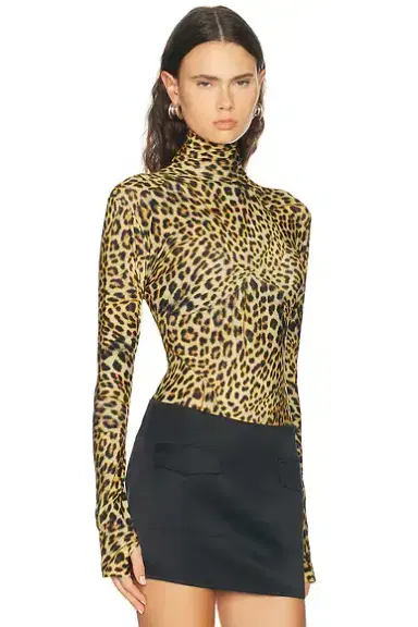 Norma Kamali Slim Fit Long Sleeve Turtle Top | Thumbnail 2 Norma Kamali Slim Fit Long Sleeve Turtle Top | Thumbnail 2