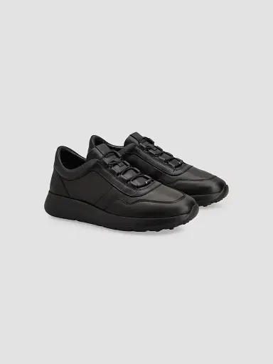 Tod's Men's Sportivo Allacciato Leather Low-Top Sneakers - Black | Thumbnail 2 Tod's Men's Sportivo Allacciato Leather Low-Top Sneakers - Black | Thumbnail 2