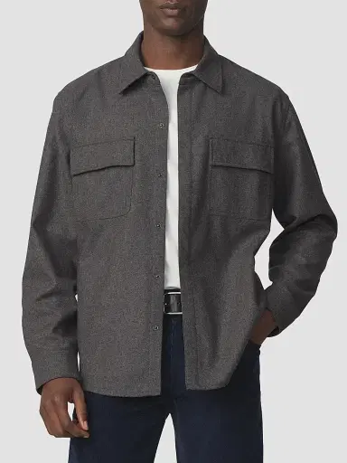 Joe's Jeans Men's Pocket Flannel Overshirt - Grey - Size XXL | Thumbnail 4 Joe's Jeans Men's Pocket Flannel Overshirt - Grey - Size XXL | Thumbnail 4