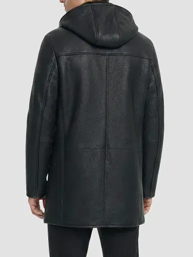 Gorski Men's Embossed Select Shearling Lamb Stroller Coat - Black | Thumbnail 5 Gorski Men's Embossed Select Shearling Lamb Stroller Coat - Black | Thumbnail 5