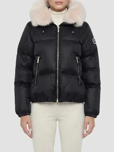 Gorski Women's Apres-Ski Parka with Detachable Merinillo Lamb Hood Trim - Black Iceberg - Size XL | Thumbnail 3 Gorski Women's Apres-Ski Parka with Detachable Merinillo Lamb Hood Trim - Black Iceberg - Size XL | Thumbnail 3