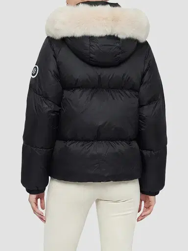 Gorski Women's Apres-Ski Parka with Detachable Merinillo Lamb Hood Trim - Black Iceberg - Size XL | Thumbnail 5 Gorski Women's Apres-Ski Parka with Detachable Merinillo Lamb Hood Trim - Black Iceberg - Size XL | Thumbnail 5
