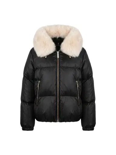 Gorski Women's Apres-Ski Parka with Detachable Merinillo Lamb Hood Trim - Black Iceberg - Size XL | Thumbnail 1 Gorski Women's Apres-Ski Parka with Detachable Merinillo Lamb Hood Trim - Black Iceberg - Size XL | Thumbnail 1