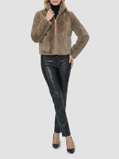 Gorski Women's Merino Shearling Lamb Coat - Caramel | Thumbnail 2 Gorski Women's Merino Shearling Lamb Coat - Caramel | Thumbnail 2