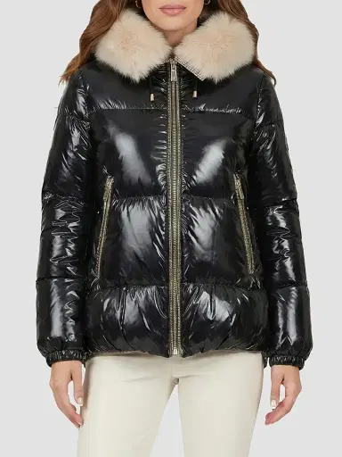 Gorski Women's Apres-Ski Parka with Detachable Merinillo Lamb Hood Trim - Black Iceberg - Size XL | Thumbnail 3 Gorski Women's Apres-Ski Parka with Detachable Merinillo Lamb Hood Trim - Black Iceberg - Size XL | Thumbnail 3
