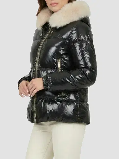 Gorski Women's Apres-Ski Parka with Detachable Merinillo Lamb Hood Trim - Black Iceberg - Size XL | Thumbnail 4 Gorski Women's Apres-Ski Parka with Detachable Merinillo Lamb Hood Trim - Black Iceberg - Size XL | Thumbnail 4