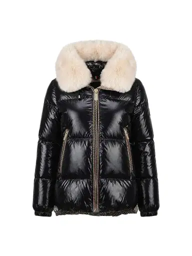 Gorski Women's Apres-Ski Parka with Detachable Merinillo Lamb Hood Trim - Black Iceberg - Size XL | Thumbnail 1 Gorski Women's Apres-Ski Parka with Detachable Merinillo Lamb Hood Trim - Black Iceberg - Size XL | Thumbnail 1
