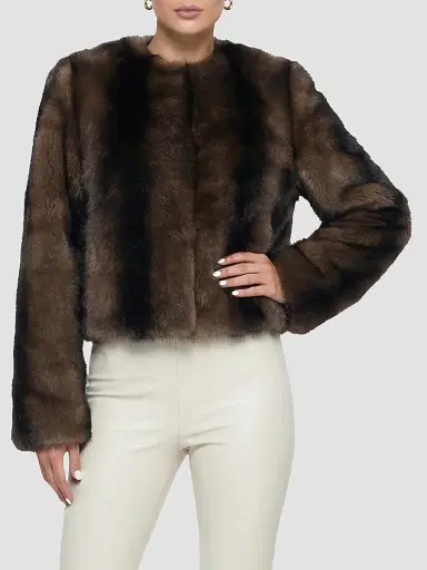 Gorski Women's Toscana Shearling Lamb Collarless Coat - Brown - Size XL | Thumbnail 4 Gorski Women's Toscana Shearling Lamb Collarless Coat - Brown - Size XL | Thumbnail 4