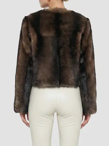 Gorski Women's Toscana Shearling Lamb Collarless Coat - Brown - Size XL | Thumbnail 5 Gorski Women's Toscana Shearling Lamb Collarless Coat - Brown - Size XL | Thumbnail 5