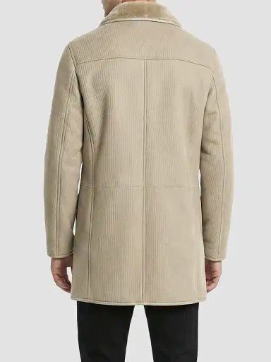 Gorski Men's Embossed Merino Shearling Lamb Stroller Coat - Latte | Thumbnail 4 Gorski Men's Embossed Merino Shearling Lamb Stroller Coat - Latte | Thumbnail 4