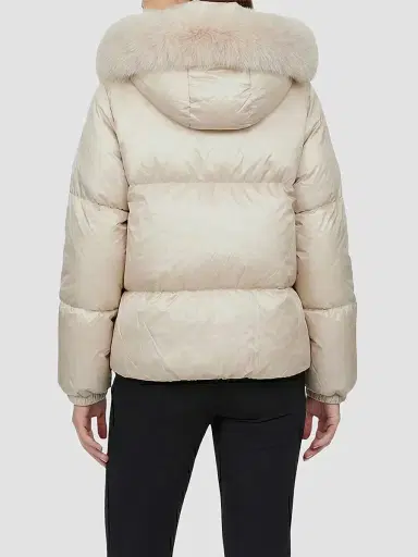Gorski Women's Apres-Ski Parka with Detachable Merinillo Lamb Hood Trim - Beige Iceberg - Size XL | Thumbnail 5 Gorski Women's Apres-Ski Parka with Detachable Merinillo Lamb Hood Trim - Beige Iceberg - Size XL | Thumbnail 5